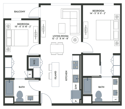 Legacy at Hayward Hayward CA 2 Bedroom B01 1035 Sq Ft
